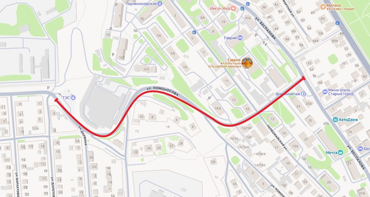 В Симферополе ограничат движение на улице Ломоносова из-за ремонта дороги