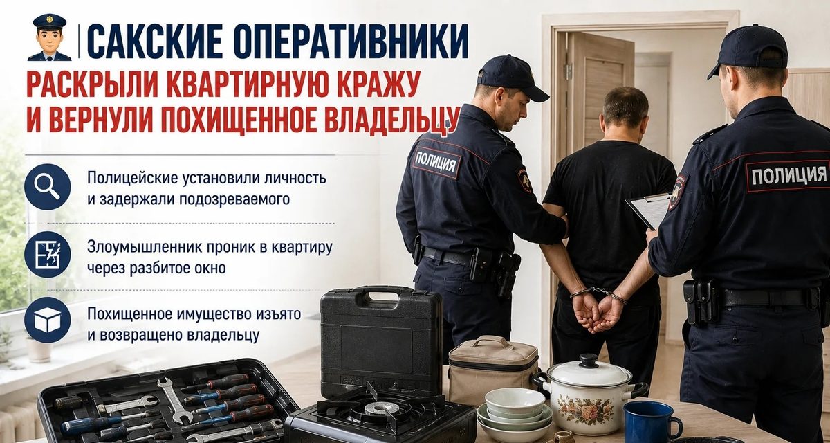 Сакские полицейские раскрыли квартирную кражу в Новофедоровке и вернули похищенное владельцу